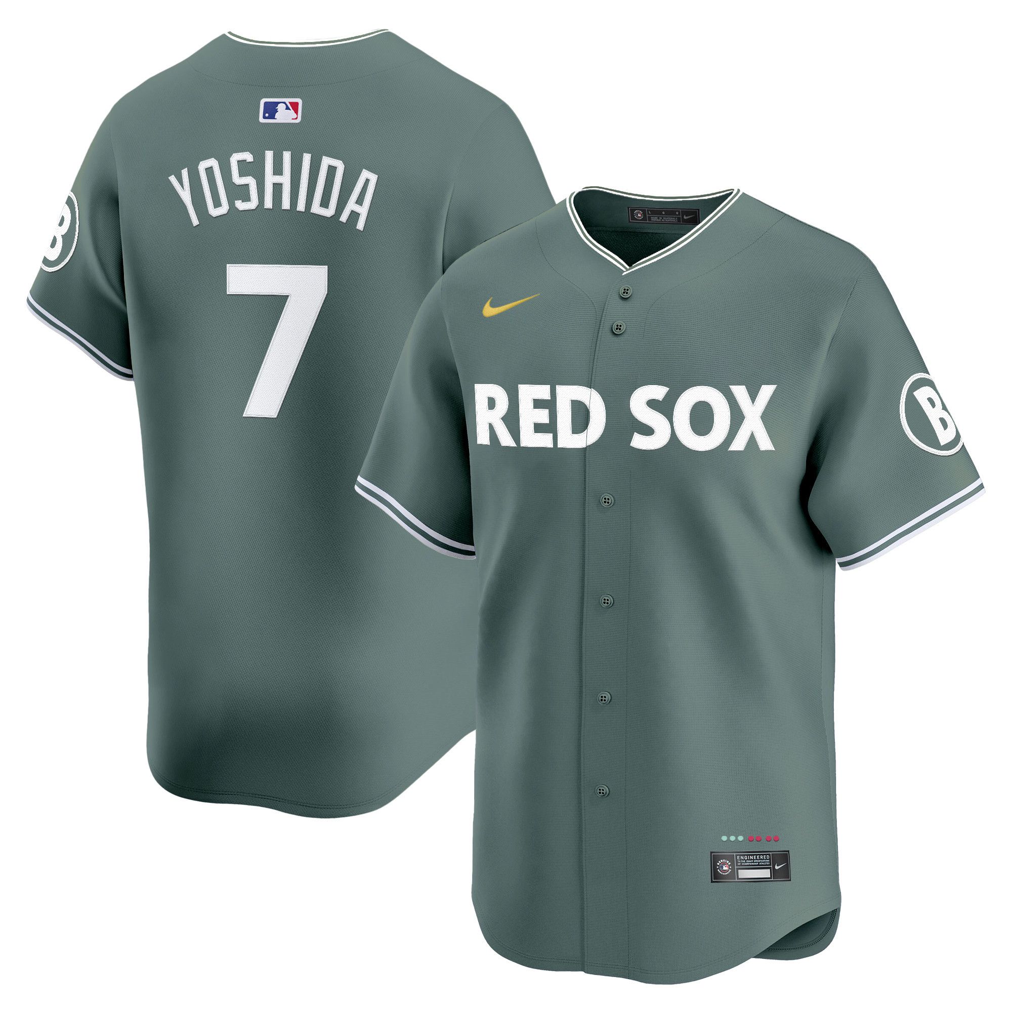 Men Boston Red Sox #7 Yoshida Green Nike 2025 City Connect Vapor Premier Limited MLB Jersey